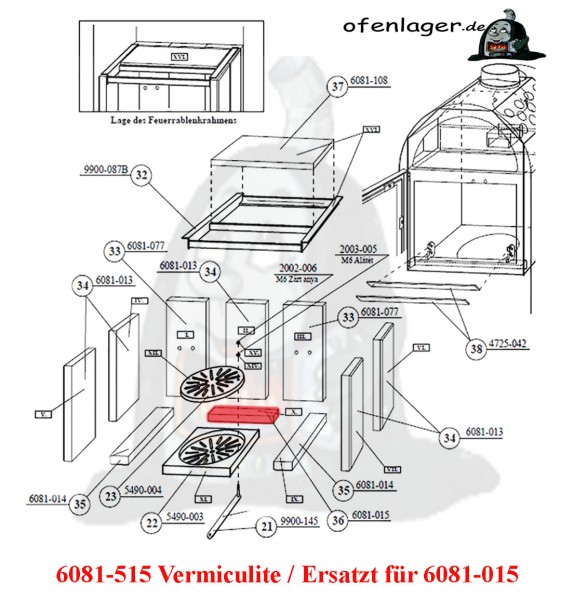6081-515 Vermiculite- Ersatz für 6081-015