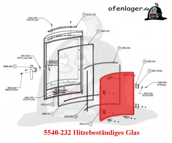 5540-232 Hitzebeständiges Glas