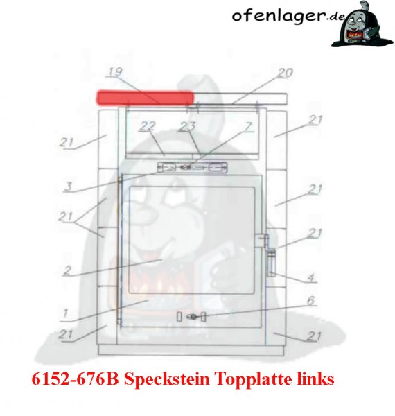 6152-676B Speckstein/Topplatte