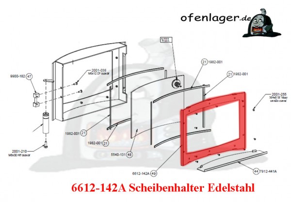 6612-142A Scheibenhalter Edelstahl
