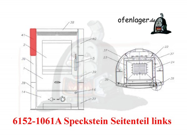 6152-1061A Speckstein/Seitenteil