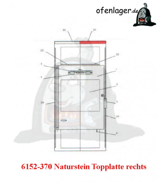 6152-370 Naturstein/Topplatte