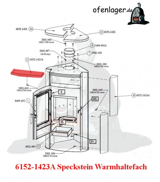 6152-1423A Speckstein Warmhaltefach
