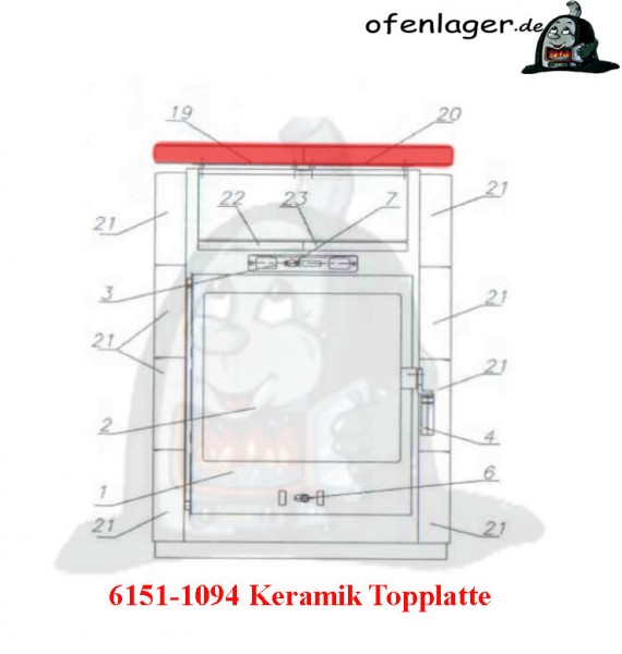 6151-1094 Keramik/Topplatte