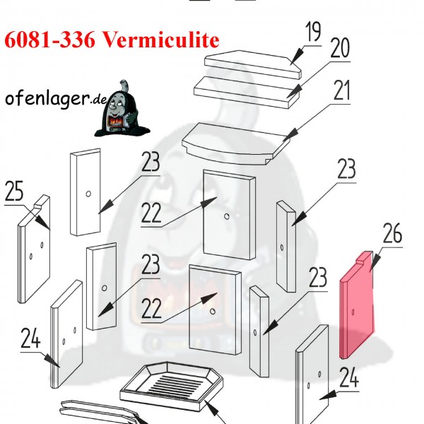 6081-336 Vermiculite Brennraum